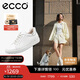愛(ài)步（ECCO） 秋冬牛皮系帶休閑板鞋 柔酷7號女鞋470843 白色/銀色38