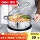 Debo德鉑貝利304不銹鋼湯鍋煲湯燉煮熬粥湯奶鍋28cm