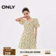 ONLY夏季時(shí)尚顯瘦泡泡袖收腰短裙連衣裙女|124207055 HB0 檸檬樹(shù)下粉底 S (160) 80A