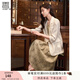 香影新中式國風(fēng)西裝外套女薄款2025春夏季新款米色國風(fēng)盤(pán)扣小西服 米色 S