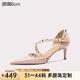 Lily Wei【南風知意】2025夏季新款鉚釘裸色高跟鞋性感尖頭涼鞋女 裸粉色【跟高6cm】 37