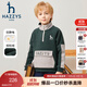 哈吉斯（HAZZYS）品牌童裝男童衛衣秋新品防靜電蓬松搖粒絨立領(lǐng)撞色保暖衛衣