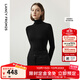 朗姿【王楚然同款】純羊毛高領(lǐng)針織衫秋冬內搭打底上衣曠野美拉德 黑色2 M