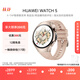 HUAWEI WATCH 5 42mm高端款爍金色904L不銹鋼表殼星云杏素皮復合表帶首創(chuàng  )X-TAP智感窗eSIM華為智能手表