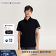 TOMMY HILFIGER【透氣舒適】夏季男純棉珠地網(wǎng)眼拼色袖口修身短袖T恤POLO 深藏青FAP 2XL （推薦：170-190斤）