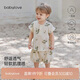 babylove寶寶背心套裝夏季純棉無(wú)袖t恤短褲兩件套竹節棉透氣外出夏裝