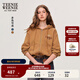 Teenie Weenie小熊女裝連帽衛衣2025秋季新款復古水洗拉鏈短款開(kāi)衫 棕色 L (170)