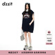 DZZIT地素連衣裙夏季運(yùn)動(dòng)風(fēng)無袖設(shè)計(jì)衛(wèi)衣裙子女 深藍(lán)色 S