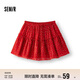 森馬（Semir）半身裙女碎花雪紡俏皮森系2025夏季設計感木耳邊蓬蓬109325120001