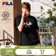 FILA 斐樂(lè )官方男女同款針織T恤2025年夏季純棉寬松休閑情侶短袖t恤