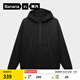 蕉內熱皮501++男士防風(fēng)加絨連帽修身軟殼機能外套保暖上衣秋冬新款 黑色 L
