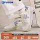 FILA FUSION斐樂(lè )潮牌女鞋BANK DX鞋時(shí)尚休閑滑板鞋 奶白/永恒藍-GI 36