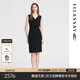 歌力思（ELLASSAY）秋季新款三醋酸褶皺收腰法式背心連衣裙女EWE353Y04000 經(jīng)典黑 S