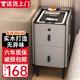 大海邊智能床頭柜窄邊小型無(wú)線(xiàn)充電簡(jiǎn)約現代輕奢實(shí)木臥室床邊儲物床頭柜 淺灰【藍牙音響+燈+無(wú)線(xiàn)充+USB】 實(shí)木抽屜款：長(cháng)25*深40*高48cm