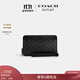 蔻馳（COACH）奧萊男士雙拉鏈旅行錢(qián)包 QB/炭黑色/黑色