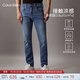 Calvin KleinJeans四季款男士復古ck貓須磨白洗水楔形錐形牛仔褲J326343