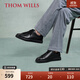 THOM WILLS板鞋男冬季真皮皮鞋男英倫運動(dòng)黑色休閑鞋低幫小黑鞋 黑色G015-1 40 /7碼