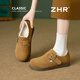 ZHR則則勃肯鞋女2026年新款厚底毛毛棉鞋復古百搭休閑女鞋AB55BP駝色38