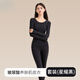 密汐皙迪（micisty）肉色美膚衣秋衣秋褲保暖內衣女套裝秋冬季玻尿酸恒溫肌底衣薄 單套裝/星耀黑[高彈恒溫] L [約45-60KG]