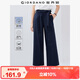 佐丹奴亞麻褲子女棉麻文藝風(fēng)綁帶闊腿褲松緊腰九分褲05425322
