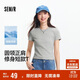 森馬（Semir）涼感T|短袖T恤女短款刺繡修身2025基礎圓領(lǐng)正肩夏裝109325100007