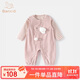 班喜迪嬰兒衣服秋裝嬰幼兒連體衣寶寶超萌可愛外出服背帶褲套裝春秋爬服 粉色 73