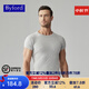 百富（BYFORD）男士打底T恤棉圓領(lǐng)短袖螺紋打底衫休閑寬松百搭內衣男MW8841 MW8841淺灰色 XL
