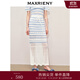 MAXRIENY修身魚(yú)尾半身裙包臀中長(cháng)裙 淺牛仔藍 M 02/36