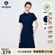 Navigare意大利小帆船短袖連衣裙女士夏季棉質(zhì)斜領(lǐng)裙子時(shí)尚顯瘦半袖a字裙 海軍藍 XL 碼