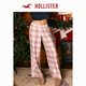 HOLLISTER美式法蘭絨翻腰LOGO粉格子外穿睡褲25秋冬女裝346-5098 粉色格子 S 165/68A 標準版