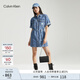 Calvin Klein小眾單肩包禮物荔枝紋包包金屬搭扣鏈條翻蓋CK女包斜挎包DH2806 UB1-太空黑 OS