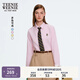 Teenie Weenie小熊女裝襯衫2025秋新款活力多巴胺清新基礎(chǔ)翻領(lǐng)襯衣 淺粉色 M