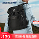 斯凱奇（Skechers）降落傘包丨雙肩背包男女同款電腦包通勤減負護脊書(shū)包L324U038 碳黑/0018 均碼