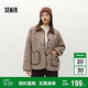 森馬（Semir）外套女冬仿兔毛拼接燈芯絨翻領(lǐng)寬松落肩上衣氣質(zhì)夾克107724108001