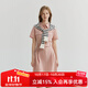 ELAND衣戀經(jīng)典襯衫領(lǐng)連衣裙女工裝風(fēng)休閑舒適中長裙夏季新款 粉色(25)Pink M
