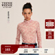Teenie Weenie小熊女裝2025秋新款網(wǎng)紗短袖T恤長(cháng)袖打底衫碎花上衣 粉色 M 165