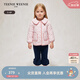 Teenie Weenie小熊童裝24秋款女寶寶花邊大翻領印繡花棉服 粉色 110cm