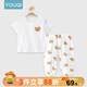 優(yōu)奇嬰兒短袖套裝夏季薄款寶寶純棉a類(lèi)0-1-3歲兒童套裝半袖t恤防蚊褲 白色T恤+滿(mǎn)印小熊防蚊褲 80