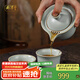 周澤堂 天青汝窯手抓壺 戶(hù)外旅行便攜式高檔茶具套裝泡茶器全套喬遷禮物 喜樂(lè )旅行茶組（一壺送兩杯）