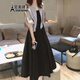 艾美琦美（AIMEIQIMEI）秋季2025新款大碼女裝紅色毛衣洋氣減齡遮肉顯瘦連衣裙套裝兩件套 灰色長(zhǎng)裙套裝 2XL [建議140-160斤]
