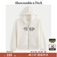 ABERCROMBIE & FITCH【經(jīng)典LOGO】女裝25秋冬新款美式寬松衛衣連帽外套KI185-5011 奶油色 S (165/92A) 尺碼偏大，建議小一碼