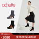 achette雅氏9S92 2024秋季新款彩色相拼彈力短靴優(yōu)雅高跟瘦瘦靴 14-黑色 38
