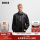 BOSS博斯男士寬松飛行員夾克皮衣外套 001-黑色 L (50)