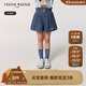 Teenie Weenie Kids小熊童裝25年款新款女童薄款純棉花苞牛仔短褲 中藍(lán)色 110 cm