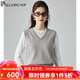 帕羅（PALUOPO）100%山羊絨衫女秋冬v領(lǐng)簡(jiǎn)約百搭針織12G馬甲背心新款內搭毛衣 米灰 M 160/100