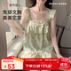 都市麗人吊帶軟萌可愛(ài)小甜心顯瘦吊帶睡衣透氣帶胸墊家居服套裝女3HHA07
