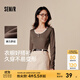 森馬長(cháng)袖T恤女短款撞色打底衫簡(jiǎn)約風(fēng)秋季假兩件修身衣服顯瘦百搭 深咖啡50954 M