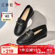 紅蜻蜓樂(lè )福鞋2025春季舒適平底淺口一腳蹬女單鞋WBB15210黑色 37