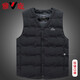 雅鹿羽絨馬甲男秋冬2024新款保暖背心中老年爸爸輕薄坎肩馬夾內穿 黑色 XL 建議125-145斤