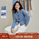 茵曼2025秋冬女裝新款復(fù)古牛角扣鏤空絞花毛衣外套圓領(lǐng)針織衫開(kāi)衫 藍(lán)色 M